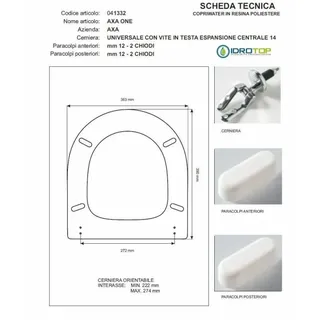 Copriwater AXA ONE AXA Miele Langsames Soft-Close Scharnier Cromo