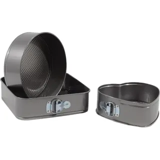 GUSTO CASA 3 Herzform Kuchenform mit Springform Edelstahl Antihaft Schwarz 26 cm