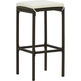 vidaXL Barhocker mit Kissen 6 Stk. Braun Poly Rattan - Braun