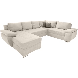 Livetastic Wohnlandschaft , Creme , Uni , Füllung: Schaumstoff,Schaumstoff , Ottomane links, U-Form , 305x219 cm , Made in Eu , Liegefunktion , Wohnzimmer, Sofas & Couches, Wohnlandschaften, Ecksofas mit Schlaffunktion