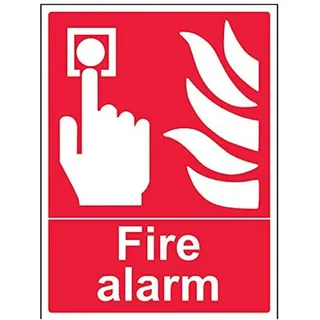 vsafety 13002bc-s Fire Equipment, Schild, "Fire Alarm," selbstklebend, Hochformat, 300 mm x 400 mm, rot