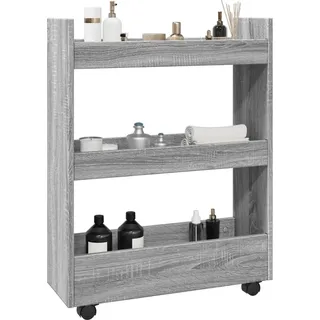 Aufbewahrungswagen Schmal 3 Etagen Grau Sonoma Holzwerkstoff, Servierwagen 2024 Neu - Grau