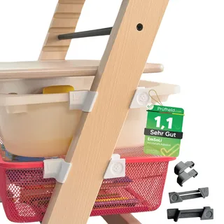 [ TEST SEHR GUT, NOTE 1.1 *] EmSoLi Adapter Schwarz + 2x Haken für Ikea Trofast Box Korb Drahtkorb, kompatibel mit Stokke Tripp Trapp Baby Hochstuhl, Hochstühle Kinderstuhl Zubehör, Kinder Hoch Stuhl