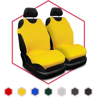 Autositzbezüge Universal Schonbezüge Sitzauflage PKW Gelb 1+1 für Seat Toledo - Gelb