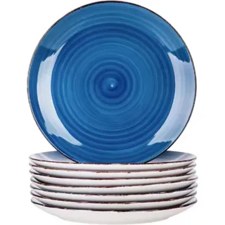 Ventina Serviesset – 8-teilig – 8 Personen – Essteller, tiefe Teller & Frühstücksteller – Donkerblauw – Keramik - Dunkelblau