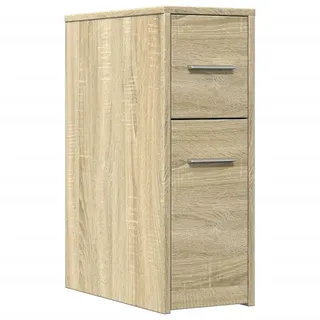 vidaXL Badschrank Schmal mit Rollen Sonoma-Eiche Holzwerkstoff - Braun