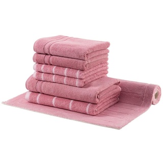 Egeria LINE Set mit Handtücher, Duschtücher und Badteppich 60x100cm 206 Dusty pink