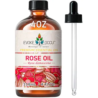 EVOKE OCCU Rose ätherisches Öl 118ml - Duftöl für Diffusor, Kerzen DIY und Seifenherstellung, Rosenöl für Hautpflege und Entspannung