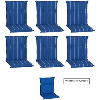 Beo Sitzauflage Niedriglehner Tovarnik 6er-Set Blau-Weiß gestreift
