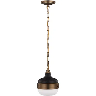 Elstead Cadence Hängeleuchte E27 Dunkles antikes Messing, mattschwarz - Gold