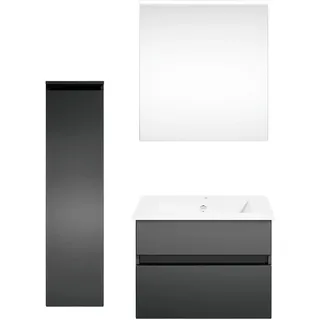 Puris Badezimmer , Anthrazit, Grau, Dunkelgrau , Holzwerkstoff , 2 Schubladen , 92.2 cm , Goldenes M, Made in Germany, Dgm , hängend , Badezimmer, Badmöbelsets & Badmöbelserien, Badmöbel-Sets