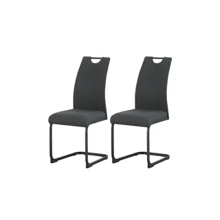 xonox.home Schwingstuhl Hanna Webstoff anthrazit 2er Set