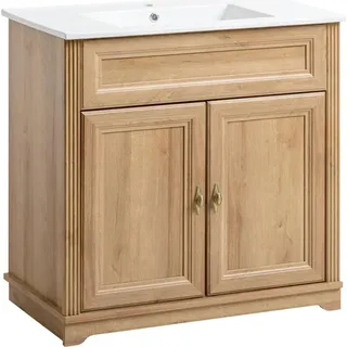 Waschtisch  Waschbeckenunterschrank 80 cm Waschbecken Waschtisch Landhaus Stil