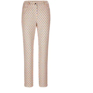 2-in-1-Hose GOLDNER "Elegante Hose LOUISA mit Muster", Damen, Gr. 42, N-Gr, bunt (bunt, gemustert), Obermaterial: 95% Polyester PES. 5% Elasthan EL., Hosen 2-in-1-Hose