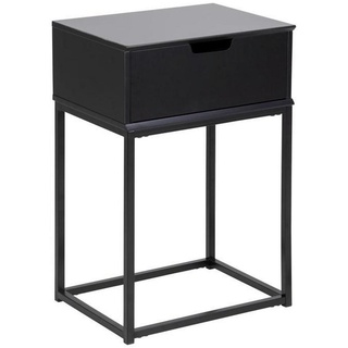 AC Design Furniture Carryhome Nachtschrank, Schwarz, Metall, 1 Schubladen, 40x61.5x30 cm, Schlafzimmer, Nachttische