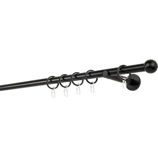 MYDECO Vorhangstange Ball 1-läufig Ø 20 mm 180 cm Schwarz