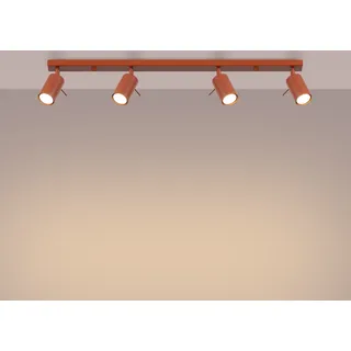 Plafond RING 4L roter Ocker 4xGU10 10W Stahl 17x6x81cm Sollux Lighting