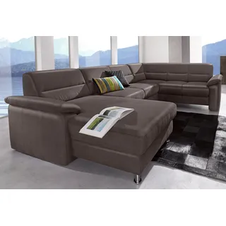 sit&more Wohnlandschaft »Ascara U-Form«, inklusive Boxspring/Federkern-Polsterung, wahlweise mit Bettfunktion, braun