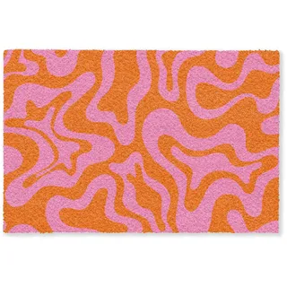 MuchoWow Fussmatte Muster - Rosa - Orange - Abstrakt - Modern Türmatte 90x60 cm , Pink , Kunststoff , Rechteckig , 90x0.4 cm , rutschfeste Unterfläche , Teppiche und Böden, Schmutzfangmatten, Fußmatten