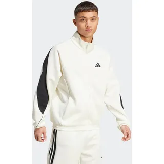 Rollkragenpullover ADIDAS SPORTSWEAR "M STADIUM TT", Herren, Gr. XXL, weiß (sanftes weiß, schwarz), Obermaterial: 67% Polyester, 33% Baumwolle, Pullover Rollkragenpullover, aus Polyester und Baumwolle, mit Rollkragen, lockere Passform