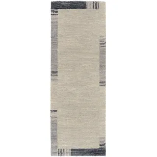 OCI DIE TEPPICHMARKE Teppich "CASTLE FLORA, auch als Läufer und Rund" rechteckig 20 mm Höhe dichter Frisé Kurzflor, farbiger Bordüre, Wohnzimmer, Schlafzimmer, grau, blau