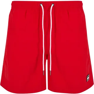 Urban Classics Herren Badehose Block Swim Shorts, Badehose für Männer, schnell trocknend, cityred, 3XL