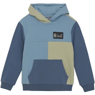 Kapuzenpullover COLOR KIDS "Hoodie COSweat Hoodie - Colorblock", Jungen, Gr. 98, blau (vintage indigo), Obermaterial: 95% Baumwolle CO. 5% Elasthan EL., Pullover Kapuzenpullover