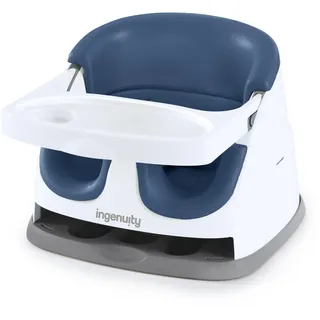 Ingenuity Baby Base 2-in-1 Sitzerhöhung zum Füttern und Bodensitz mit selbstverstauendem Tablett - Nachthimmel