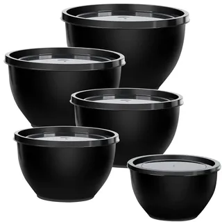 Greentainer Salatschüssel Set mit Deckel, 10-teiliges Rührschüssel aus Kunststoff, Stapelbare mixing bowls with lids für Küche,Große Schüsselset,Servierschalen ideal zum Mischen und Servieren