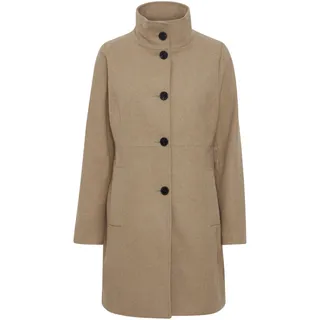 Wollmantel OXMO "Wollmantel OXValerine", Damen, Gr. 38, beige (dune melange), Obermaterial: 95% Polyester PES. 5% Wolle WO., Mäntel Wollmantel