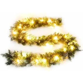 vidaXL Weihnachtsgirlande mit LED-Lichtern Grün 5,2 m PVC