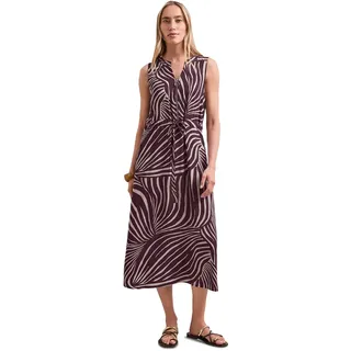 Street One Midi-Kleid mit Split Neck und Zipper Rustic Rouge 42
