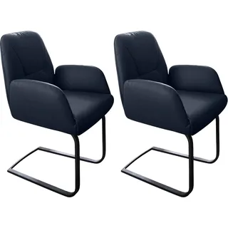 Freischwinger W.SCHILLIG "ole", blau (blau z59, schwarz pulverbeschichtet), B:63cm H:90cm T:64cm, Longlife Xtra-Leder Z69: Das feinnarbige, gedeckte Softleder Z69 besticht durch seine außergewöhnliche Weichheit im trendigen »Vintage-Look«, Hautstärke 0, 9 - 1, 1 mm;Longlife Xtra-Leder Z79: Das Z79 gehört zu der Familie der Anilin-Touch-Leder, die durch ihren besonders angenehmen Griff überzeugen, Hautstärke 1, 1 - 1, 3 mm;Longlife Xtra-Leder Z59: Glattleder mit modischer Prägung. Hautstärke 0, 9 - 1, 1 mm,