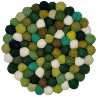 Grült Home Topfuntersetzer - Filz untersetzer für Tassen, Töpfe, Pfannen und Tassen handgefilzt in Nepal (Grün, Circle 20 cm)