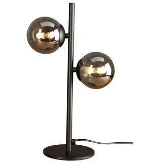 Tischleuchte Tischlampe Schwarz Glas Metall 23 cm Retro Design Wohnzimmer