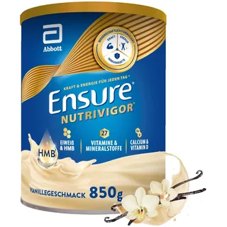 Ensure NutriVigor Vanille 850g Nahrungsergänzungsshake: Proteine, 27 Vitamine & Mineralstoffe, Vitamin C, Vitamin D, Zink und Magnesium – Für eine gesunde, ausgewogene Ernährung