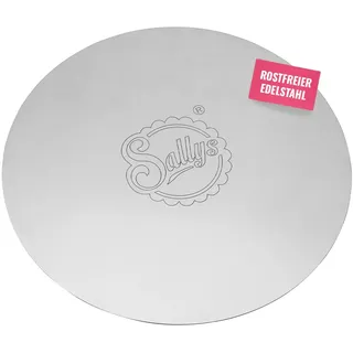 Sallys Tortenbodenheber Rund - 32 cm Durchmesser - Kuchenschaufel Ideal zum Umsetzen & Dekorieren - Platte aus Rostfreiem Edelstahl - Spülmaschinenfest
