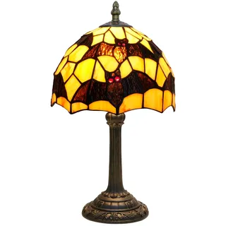 NUODITOS Tiffany Schwarze Fledermaus Glasmalerei Tischlampe Handgefertigt Nachttisch Nacht Einzigartig Niedlich Akzent Nachttisch Licht Antike Kunst Handwerk Geschenke Lampe für Zuhause Büro
