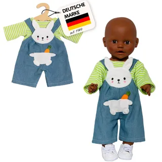 Heless Puppen-Latzhose mit Ringelshirt ''Bunny Lou'', Gr. 28-35 cm