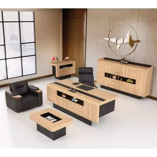 Möbel Kanzlei Luxus Büroeinrichtung Komplettes Set Tisch Schrank 3tlg