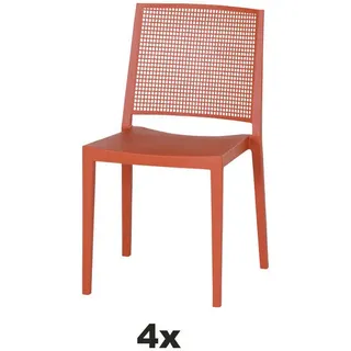 Siena Garden Stapelstuhl , Rot , Kunststoff , 46x80x56 cm , stapelbar, gastro- und objekttauglich, wetterbeständig, UV-beständig , Gartenmöbel, Balkonmöbel, Balkonstühle