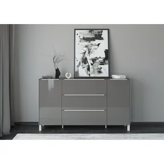 Set One by Musterring Reno 182 x 106 x 42 cm Anthrazit matt lack / Glas anthrazit glanz