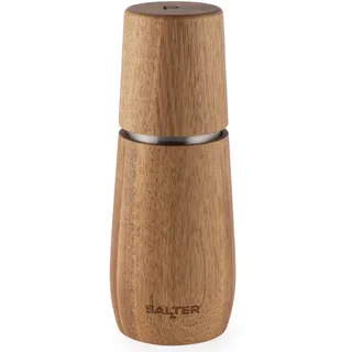 Salter Edith Acacia Salzmühle – FSC®-zertifizierte Gewürzmühle aus Akazienholz, Mahlwerk aus Kohlenstoffstahl, einstellbarer Mahlgrad von fein bis grob, geeignet für Steinsalz