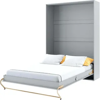 Furniture24 Schrankbett Concept PRO Vertikal, Wandklappbett, Bettschrank, Wandbett, Schrank mit integriertem Klappbett, Funktionsbett 140 x 200 cm, Grau, Vertikal - Grau