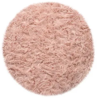 Paco Home Hochflorteppich 60/60 cm Playa 960 , Rosa , Textil , Rund , 60x60 cm , strapazierfähig, für Fußbodenheizung geeignet , Teppiche und Böden, Teppiche, Hochflorteppiche & Shaggys