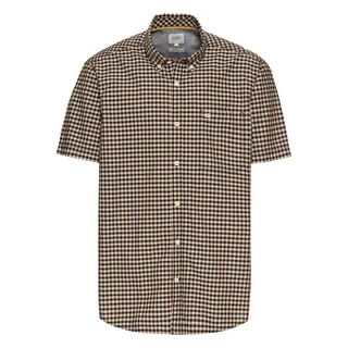 CAMEL ACTIVE Herren Kariertes Kurzarmhemd aus Baumwolle Dunkelblau, menswear-3XL