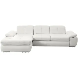 Beldomo Speed Ecksofa , Weiß , Leder , Echtleder , Rindleder , Uni , Ottomane links, L-Form , 325x195 cm , Goldenes M , Typenauswahl, Fußauswahl, Lederauswahl, Stoffauswahl, seitenverkehrt erhältlich, Bettfunktion erhältlich, Hocker erhältlich, Rückenfutter, individuell planbar , Wohnzimmer, Sofas & Couches, Wohnlandschaften, Ecksofas