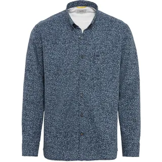 camel active Herren Langarm Hemd mit Allover-Print Dunkelblau, Menswear-L
