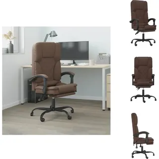 vidaXL Bürostuhl mit Massagefunktion Braun Kunstleder -  Bürostühle - Braun
