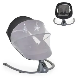 Cangaroo Babywippe elektrisch Zara Schaukelfunktion, Musik, Timer, Moskitonetz schwarz - Schwarz